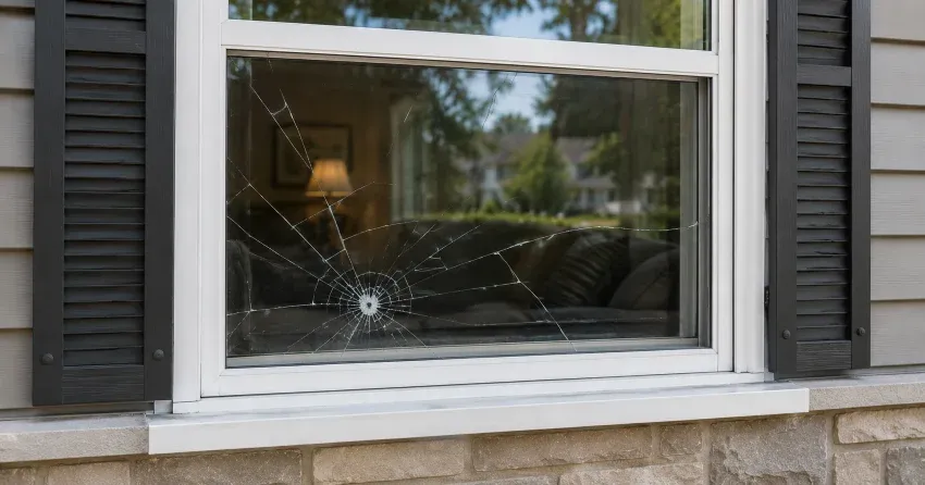 technician measuring window opening for emergency glass replacement Tyrone