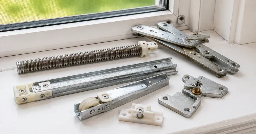 technician adjusting window sash alignment in Tyrone home