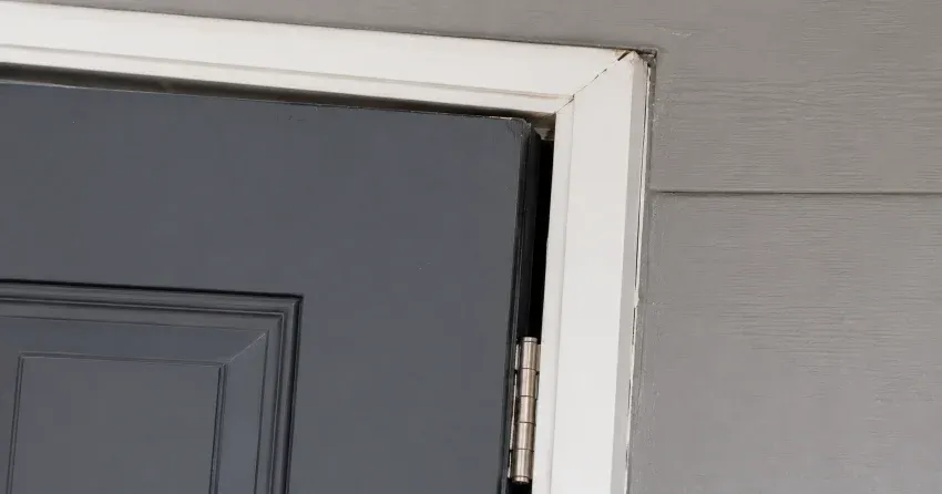 technician tightening a loose door hinge in Tyrone